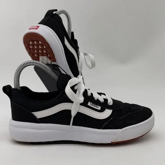 Vans Range EXP Low Top Youth Size 4 Black White Nylon Suede Sneakers - Picture 5 of 16